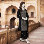 Elegant 3-piece unstitched lawn suit with colorful intricate embroidery on the shirt and trousers, paired with a matching embroidered dupatta, displayed on a mannequin.