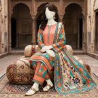 printed 3-piece unstitched lawn suit by ZH2 Store