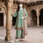 printed 3-piece unstitched lawn suit by ZH2 Store