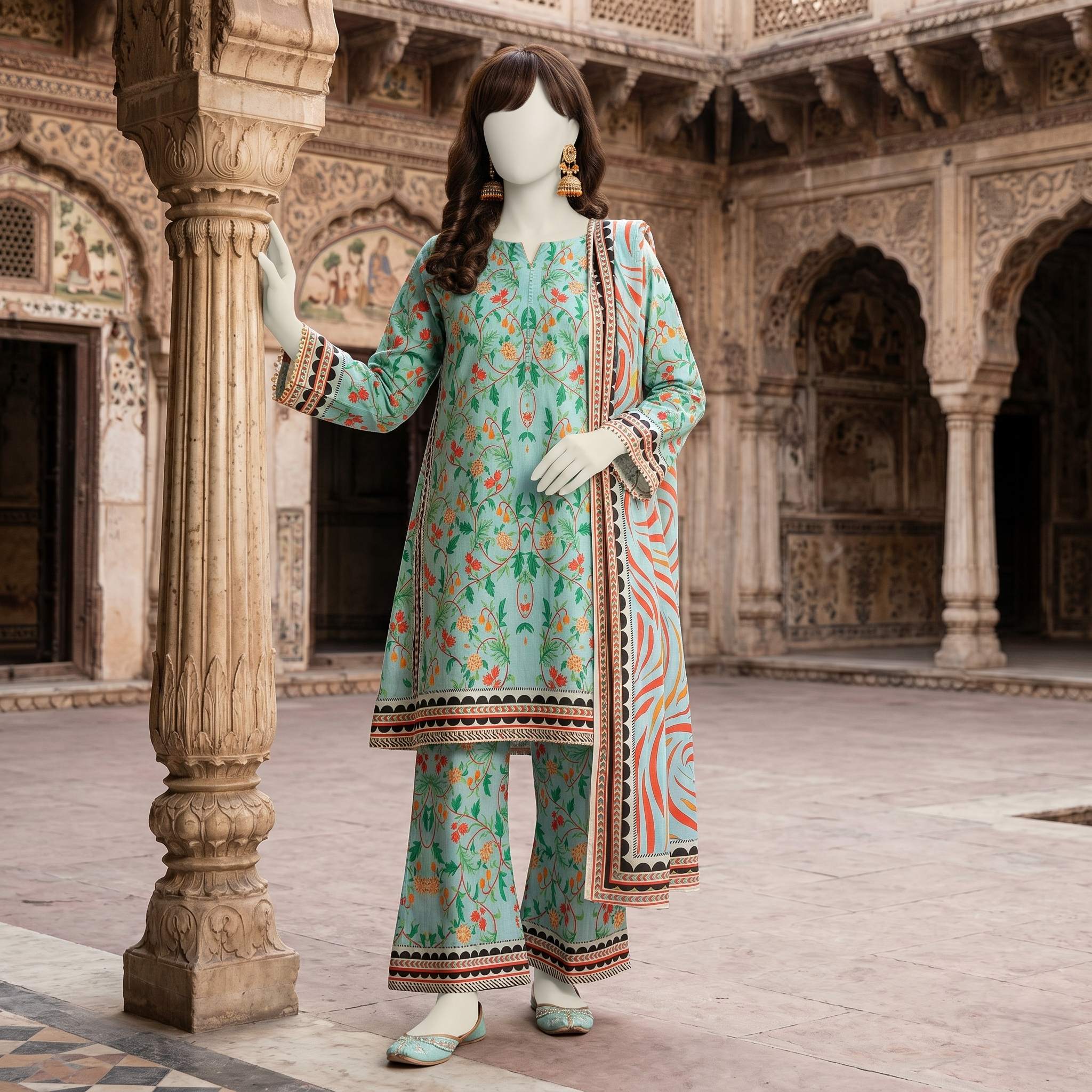 printed 3-piece unstitched lawn suit by ZH2 Store