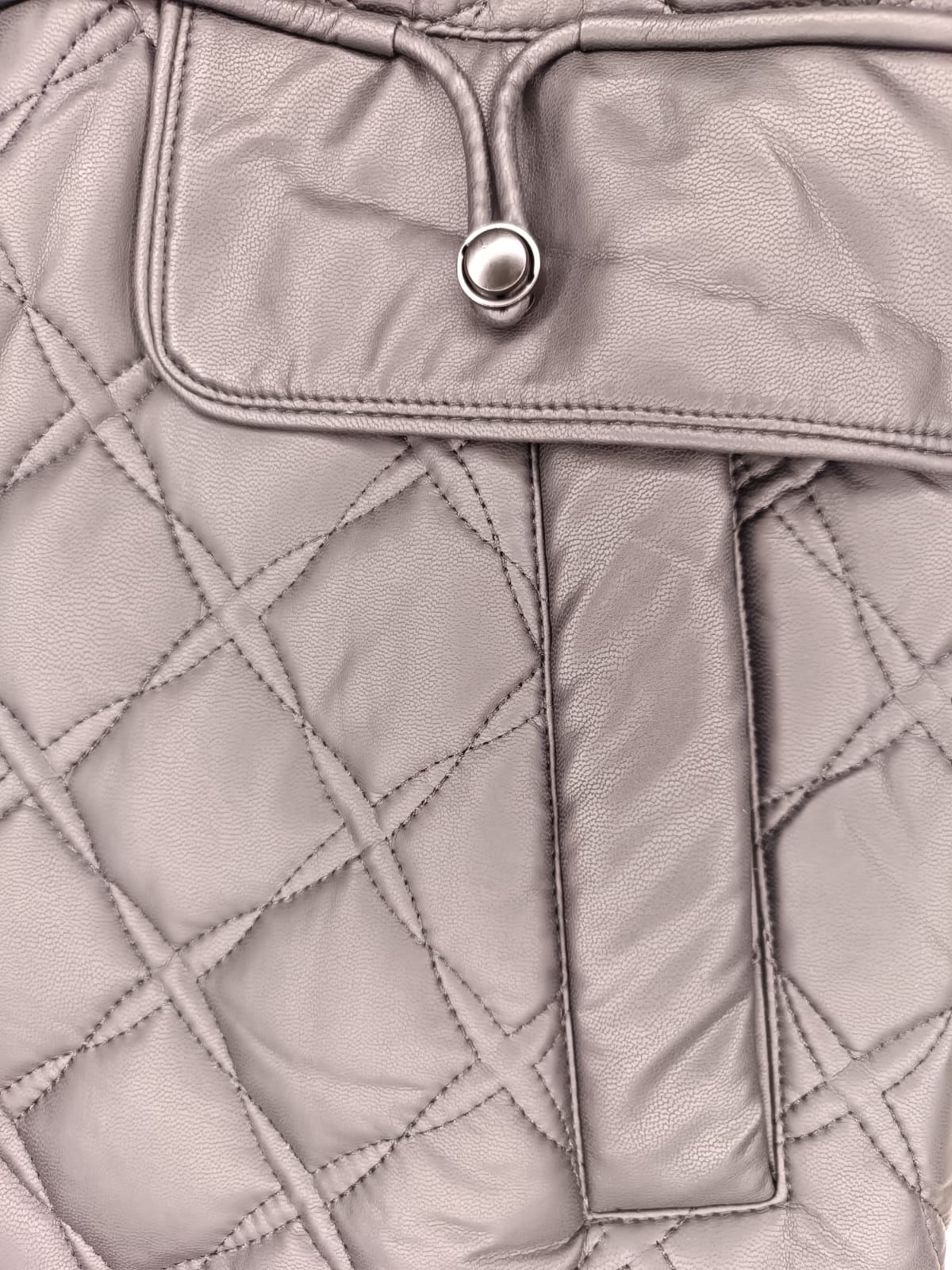 "Imported Women's Diamond Quilted Coat with Faux Shearling Collar"  (9002)