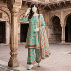 printed 3-piece unstitched lawn suit by ZH2 Store