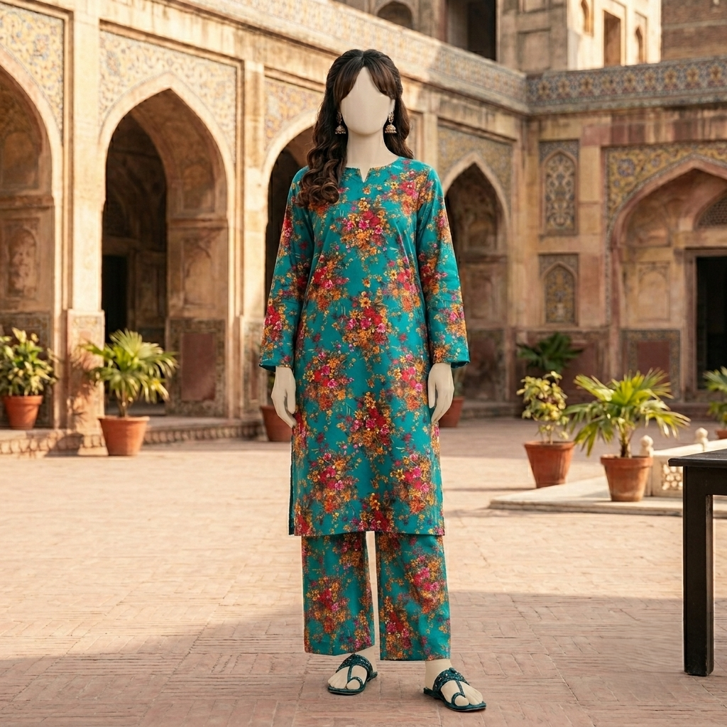 ZH2|Premium Unstitched 2-Piece Cotton Silk SuiT|(PCU-5022)