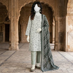 ZH2 Store Elegant Printed 3-Piece Unstitched Lawn Suit