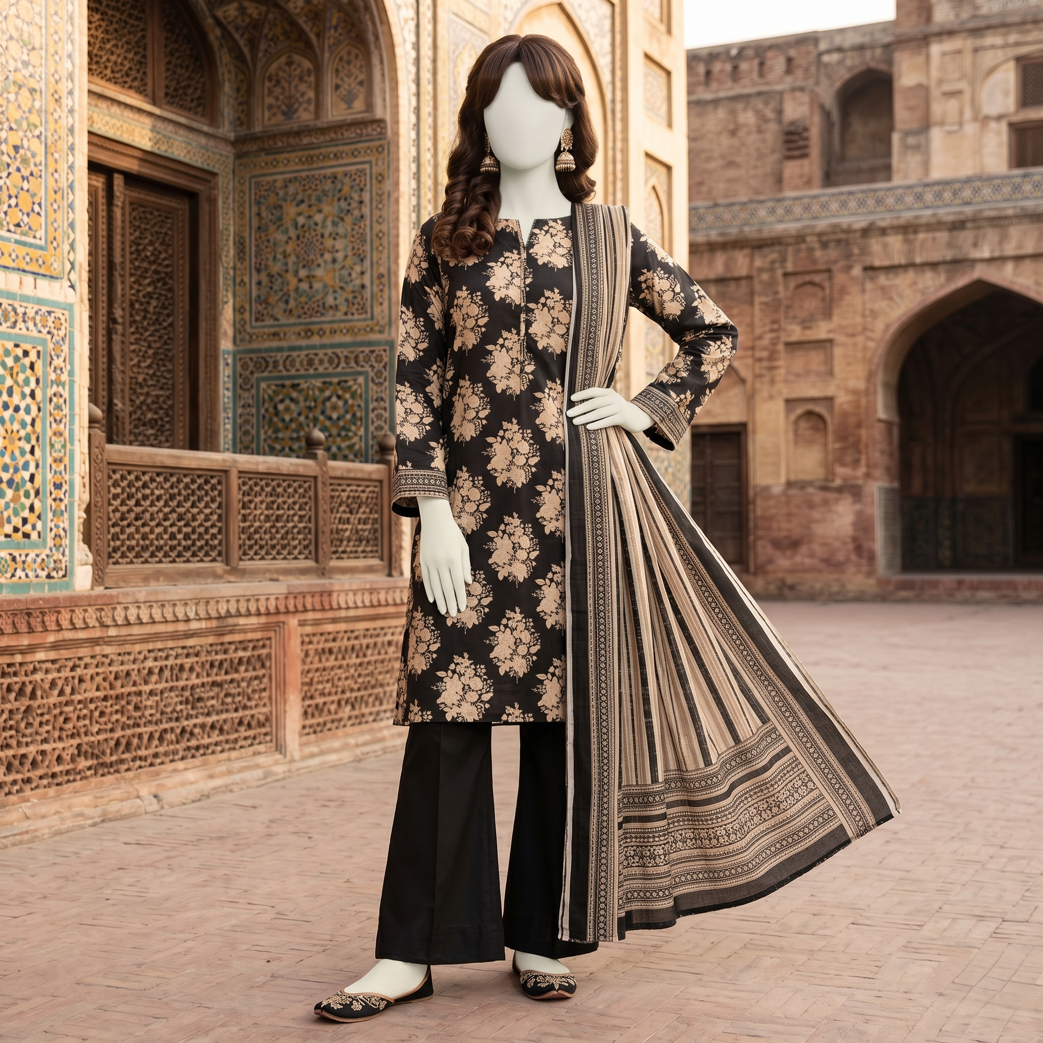 ZH2|Classic Printed 3-Piece Unstitched Lawn Suit |(LPU-5059)