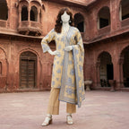 ZH2 Store Elegant Floral Printed 3-Piece Unstitched Lawn Suit