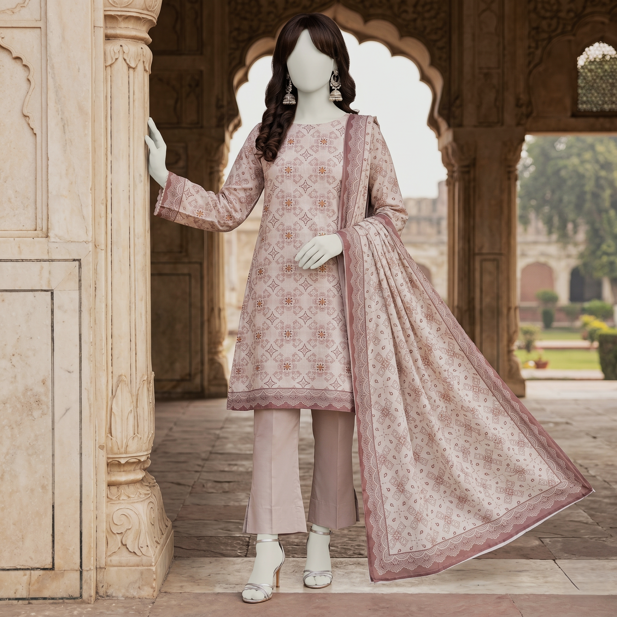 ZH2 Store Premium 3-Piece Unstitched Printed Lawn Suit