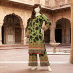 Premium 2-piece unstitched cotton lawn suit with floral print and traditional chunri border by ZH2 Store.