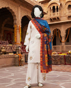 ZH2|Ivory & Multi-Colored 3-Piece Embroidered Lawn Suit |(LEU-5106)