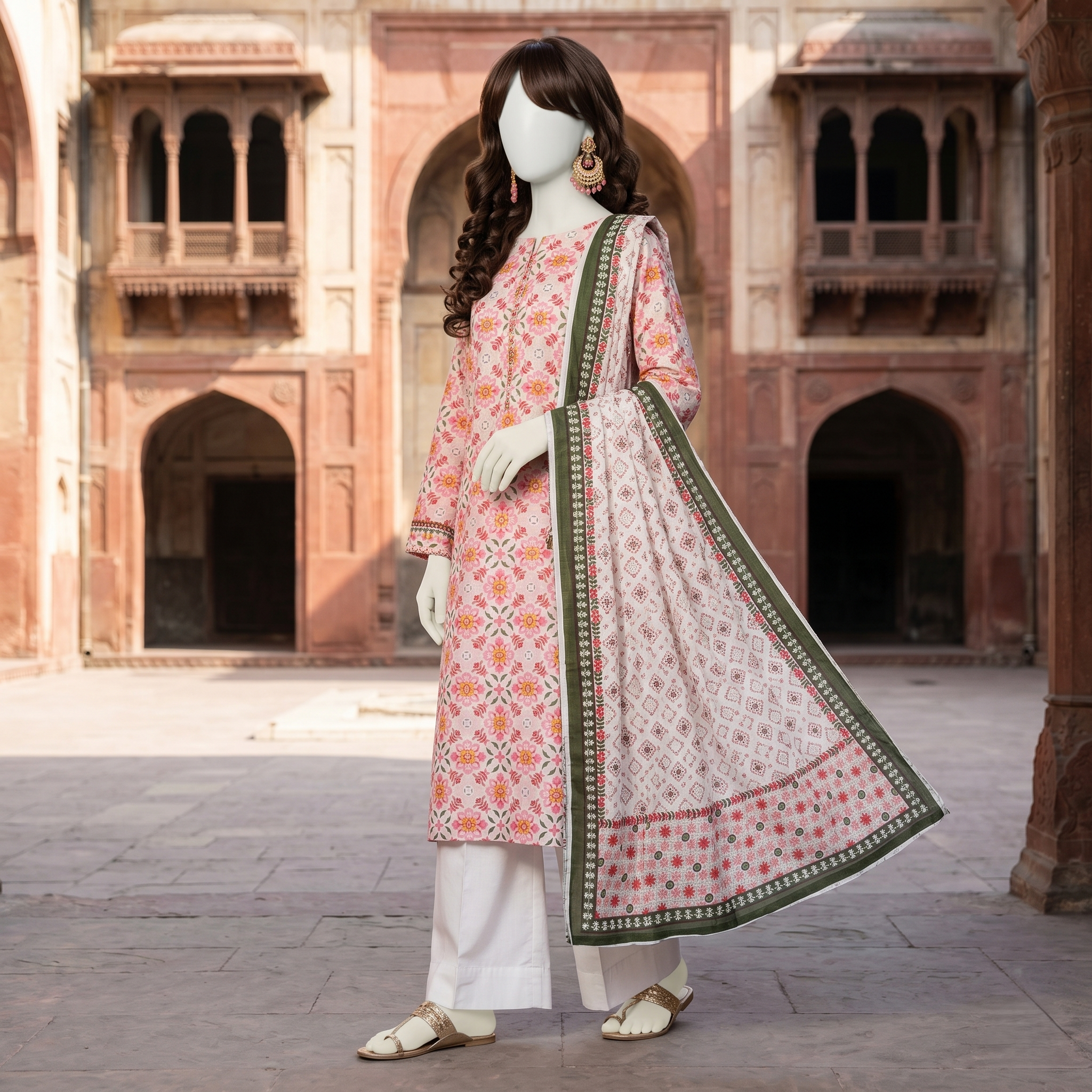 ZH2 Store Premium Printed 3-Piece Unstitched Lawn Suit