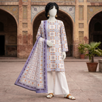 ZH2 Store Printed 3-Piece Unstitched Lawn Suit