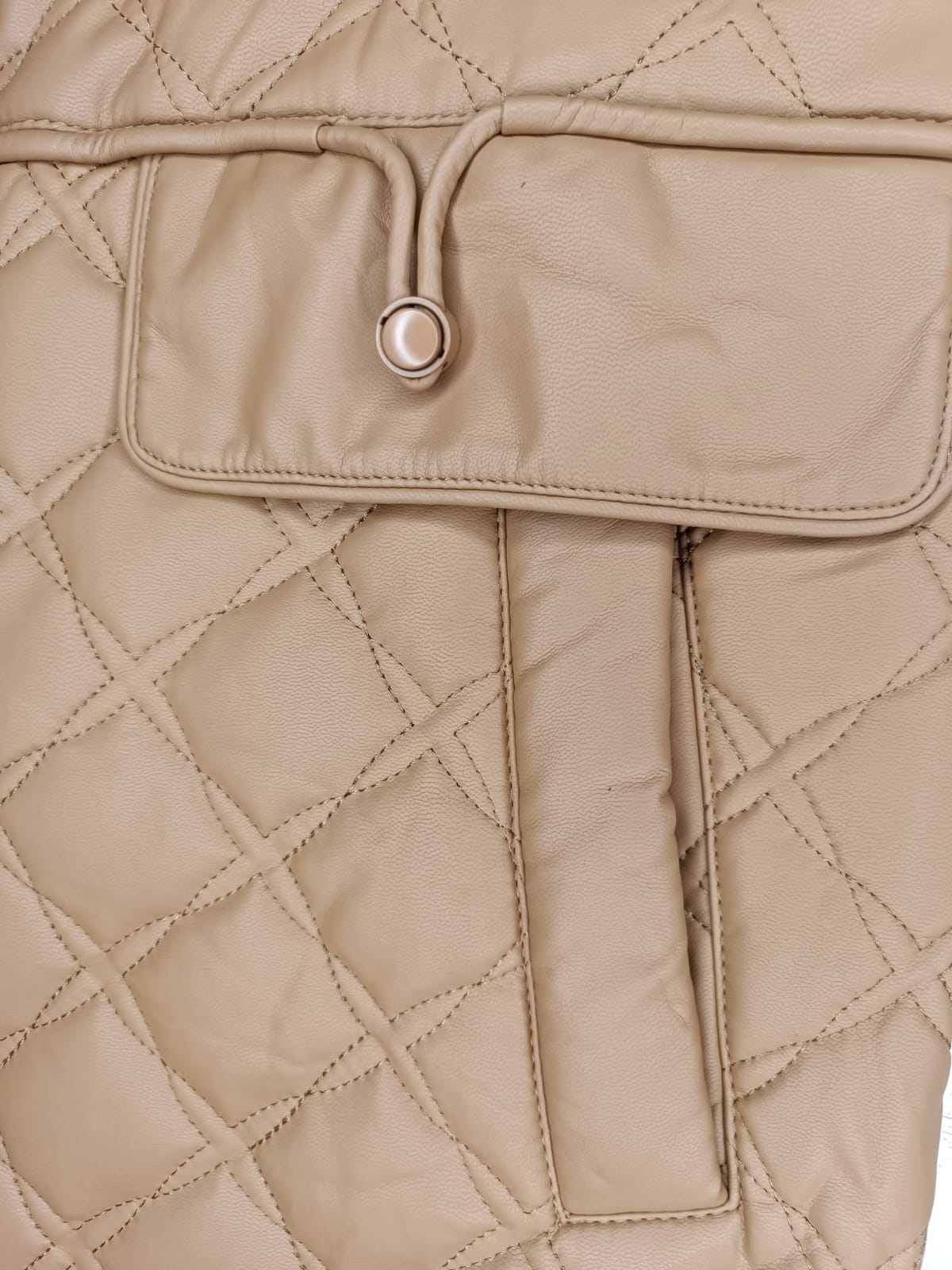 "Imported Women's Diamond Quilted Coat with Faux Shearling Collar"  (9002)