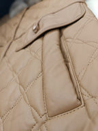 "Imported Women's Diamond Quilted Coat with Faux Shearling Collar"  (9002)