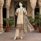 Classic printed 3-piece unstitched lawn suit