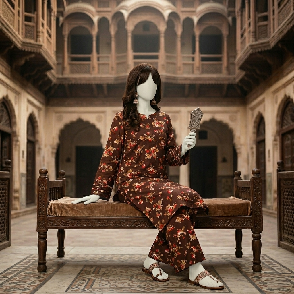 ZH2|Premium Unstitched 2-Piece Cotton Silk SuiT|(PCU-5022)