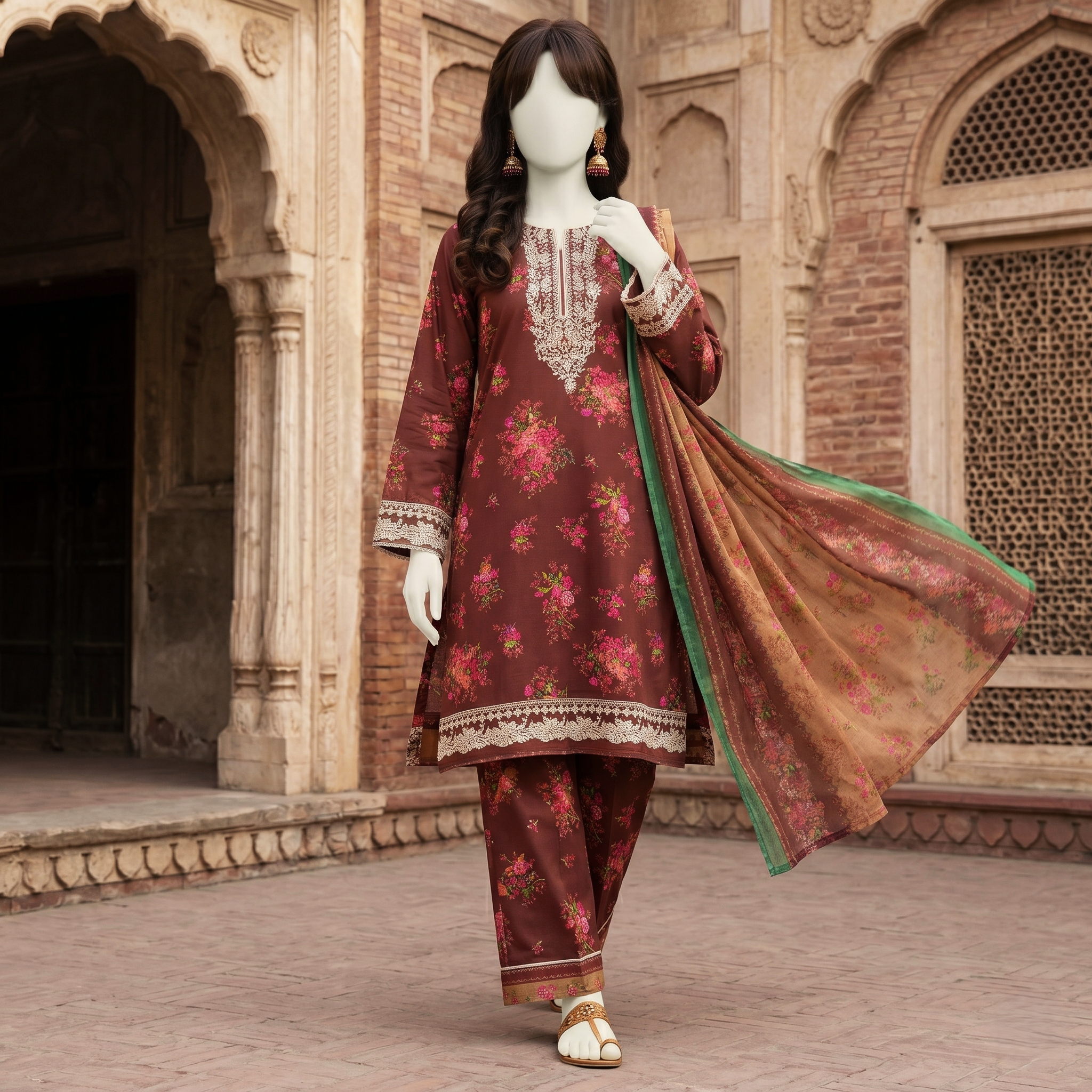 ZH2|Exclusive 3-Piece Printed Lawn Unstitched Suit |(LEU-5053)