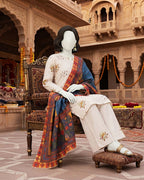 ZH2|Ivory & Multi-Colored 3-Piece Embroidered Lawn Suit |(LEU-5106)