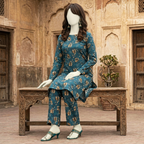 "Unstitched cotton suit set, 4.3 meters breathable floral print fabric"