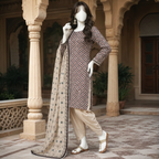 Zh2 Store Elegant Printed Lawn 3-Piece Unstitched Suit