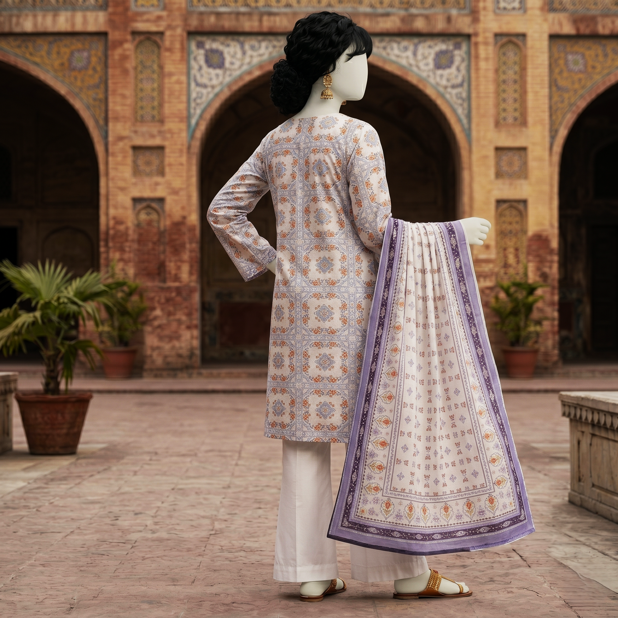 ZH2 Store Printed 3-Piece Unstitched Lawn Suit