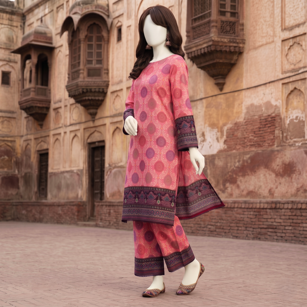 ZH2|Premium Unstitched 2-Piece Cotton Lawn Suit |(PCU-5023)