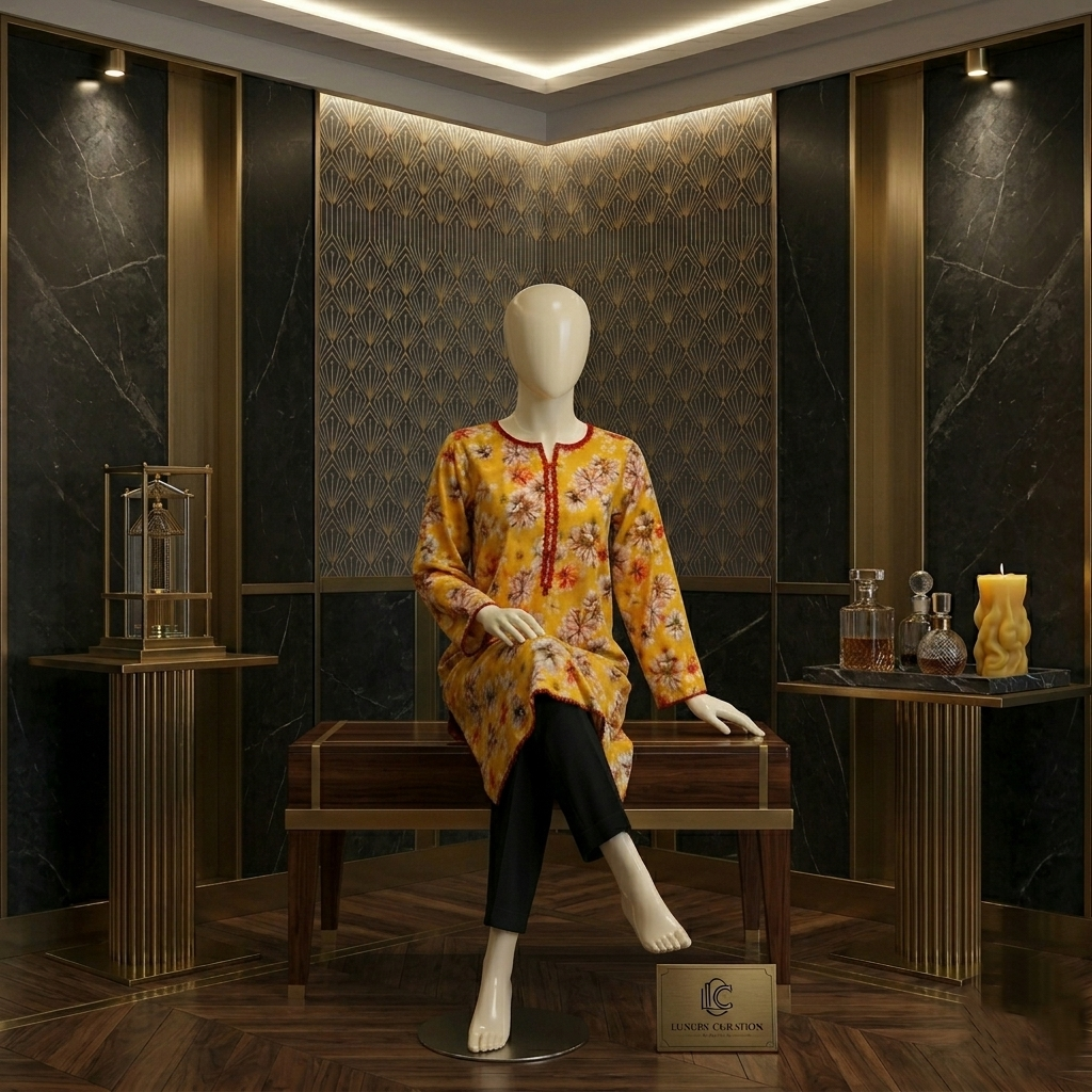 ZH2 Premium Floral Printed Kurti | Single Shirt (LKS-3006)