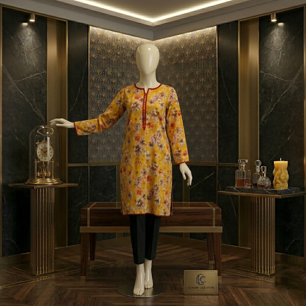ZH2 Premium Floral Printed Kurti | Single Shirt (LKS-3006)