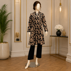 ZH2 Elegant 2-Piece Floral Print Co-Ord Set | A-Line Kurti & Trouser (CFS-3012)