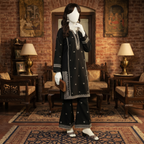 Premium 2-piece printed unstitched lawn suit collection by ZH2 Store, featuring a 2.2-meter shirt and 2.2-meter trouser fabric with intricate floral and ethnic designs displayed on a mannequin.
