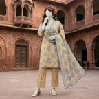 ZH2 Store Elegant Floral Printed 3-Piece Unstitched Lawn Suit