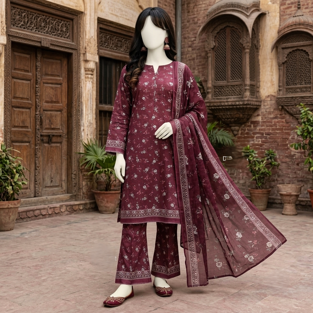 Premium 3-piece printed unstitched lawn suit collection by ZH2 Store