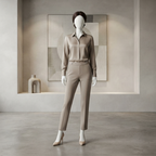 Mannequin wearing professional dress pants in a modern office setting, ZH2 Store.