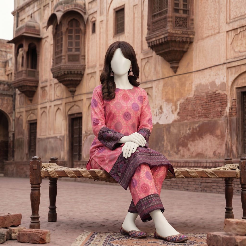 ZH2|Premium Unstitched 2-Piece Cotton Lawn Suit |(PCU-5023)