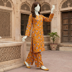 "Premium 4.3 meter cotton fabric unstitched suit with floral print"