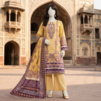 Classic printed 3-piece unstitched lawn suit