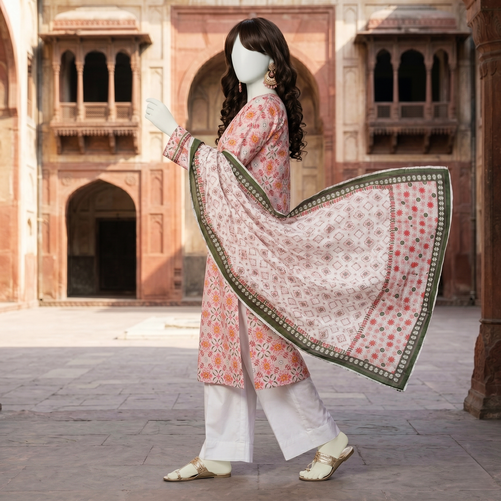 ZH2 Store Premium Printed 3-Piece Unstitched Lawn Suit