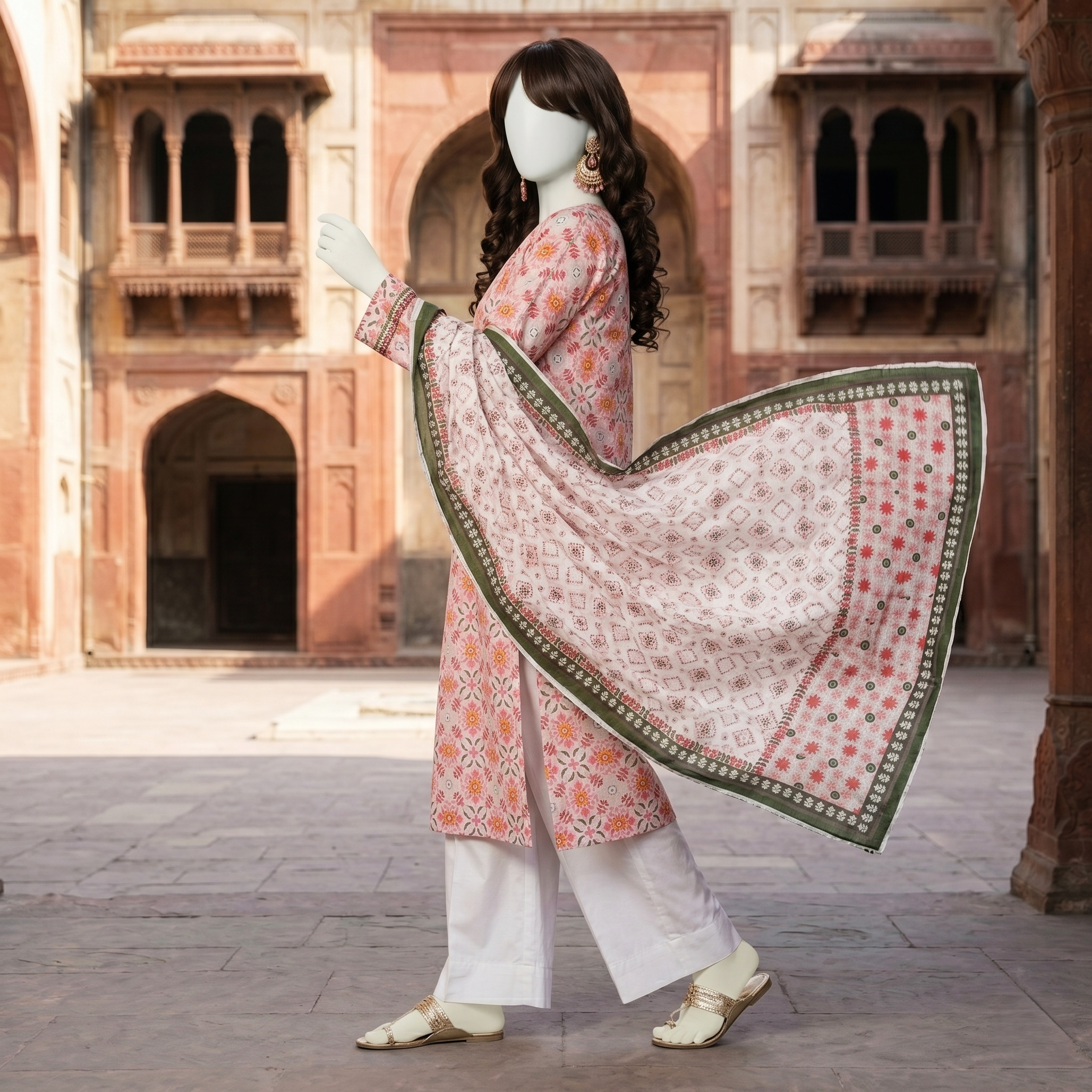 ZH2 Store Premium Printed 3-Piece Unstitched Lawn Suit