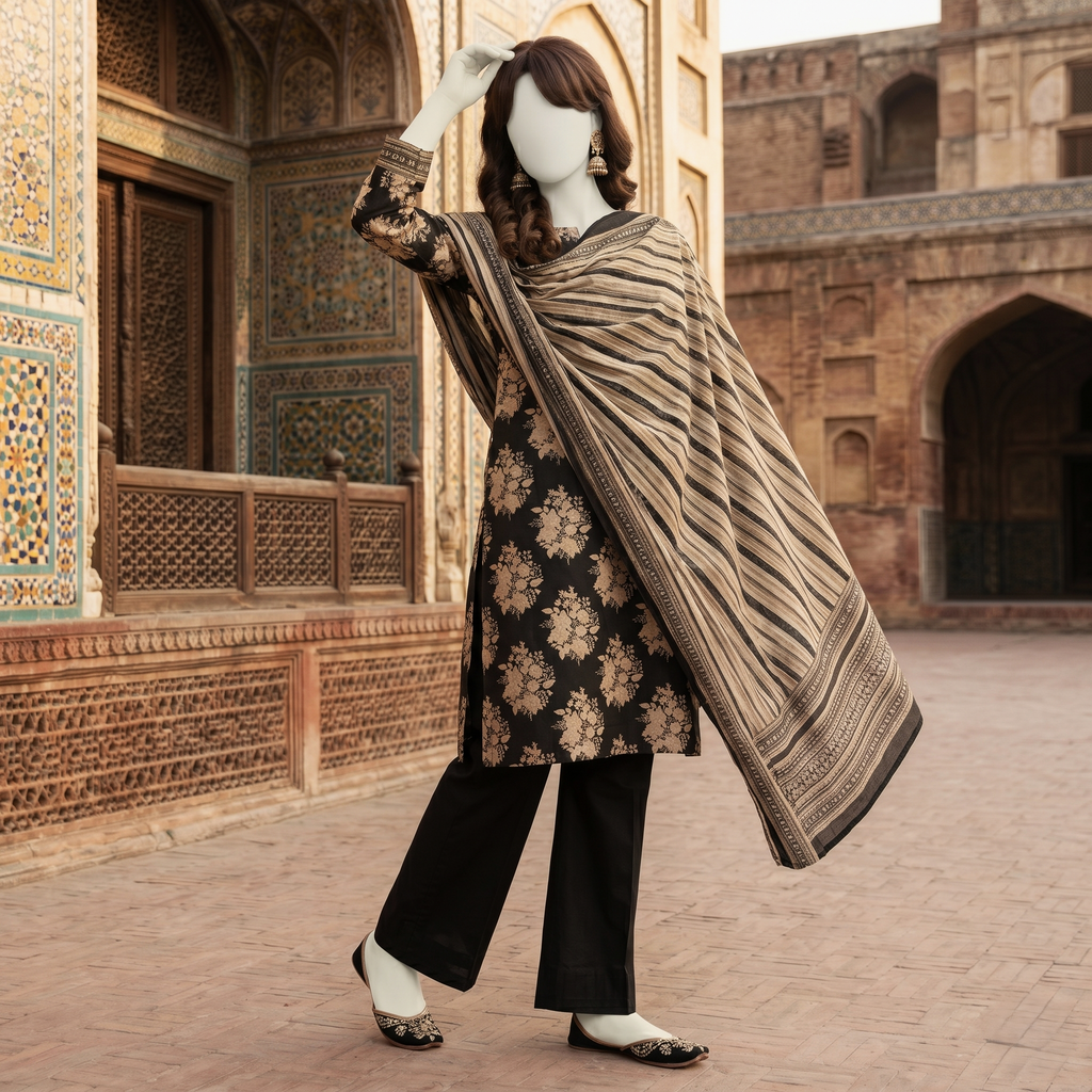 ZH2|Classic Printed 3-Piece Unstitched Lawn Suit |(LPU-5059)