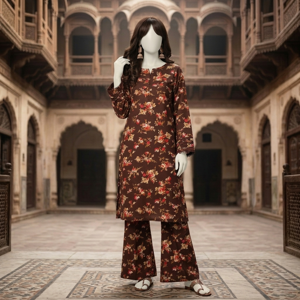ZH2|Premium Unstitched 2-Piece Cotton Silk SuiT|(PCU-5022)
