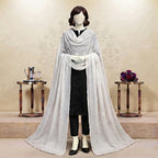 Mannequin styled in a black outfit with a traditional white-on-white embroidered 2.3-meter chaddar