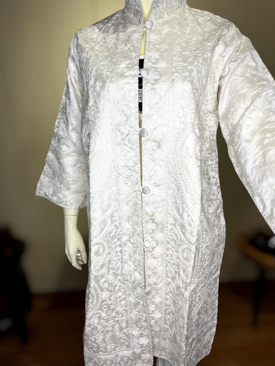 Luxury Embossed Self-Design Long Jacket | Formal or Semi-Formal Layering (9001)