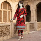 Premium 2-piece unstitched cotton lawn suit with floral print and traditional chunri border by ZH2 Store.