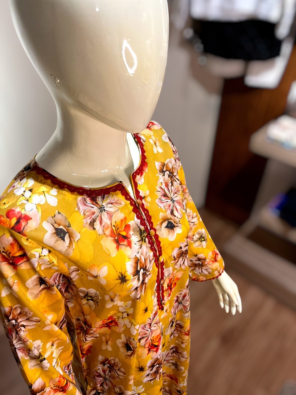 Floral Printed Cotton Kurti | Digital Bloom"  (LKS-3006)