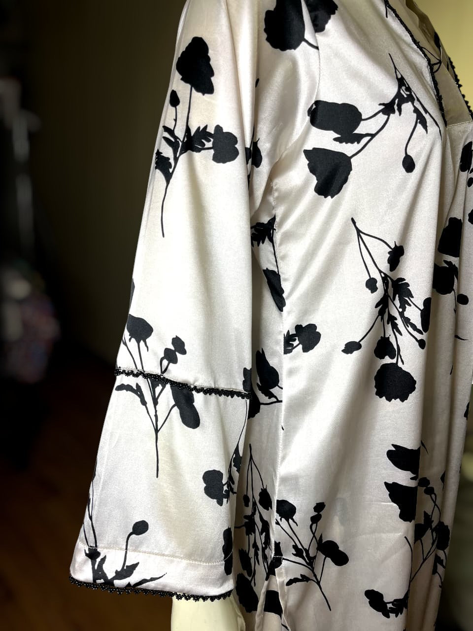 Lustrous Satin Silk 2PC Suit – Meadow Floral Print (SNS-3013)