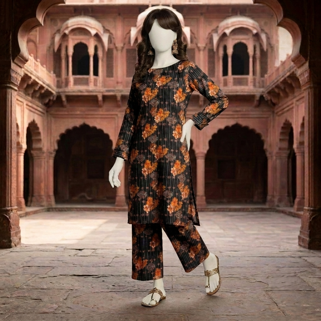 ZH2|2-Piece Unstitched Cotton Silk Suit | (PCU-5022)