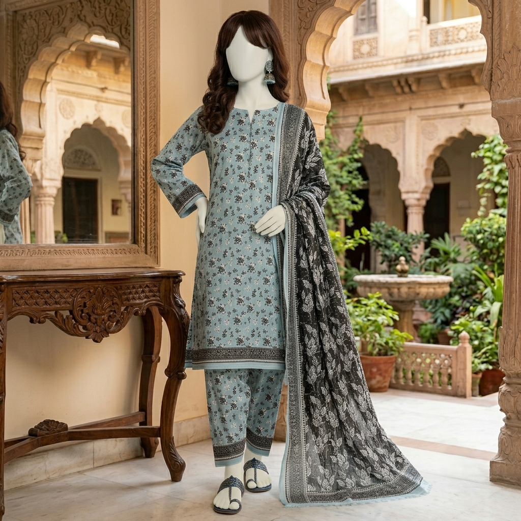 Premium 3-piece printed unstitched lawn suit collection by ZH2 Store