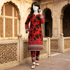 Premium 2-piece unstitched cotton lawn suit with floral print and traditional chunri border by ZH2 Store.