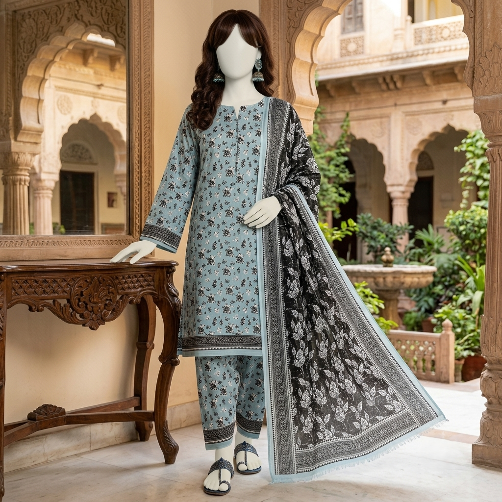 Premium 3-piece printed unstitched lawn suit collection by ZH2 Store