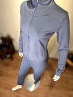 High-Performance Zip-Up Activewear Set | Seamless Leggings & Jacket (9005)