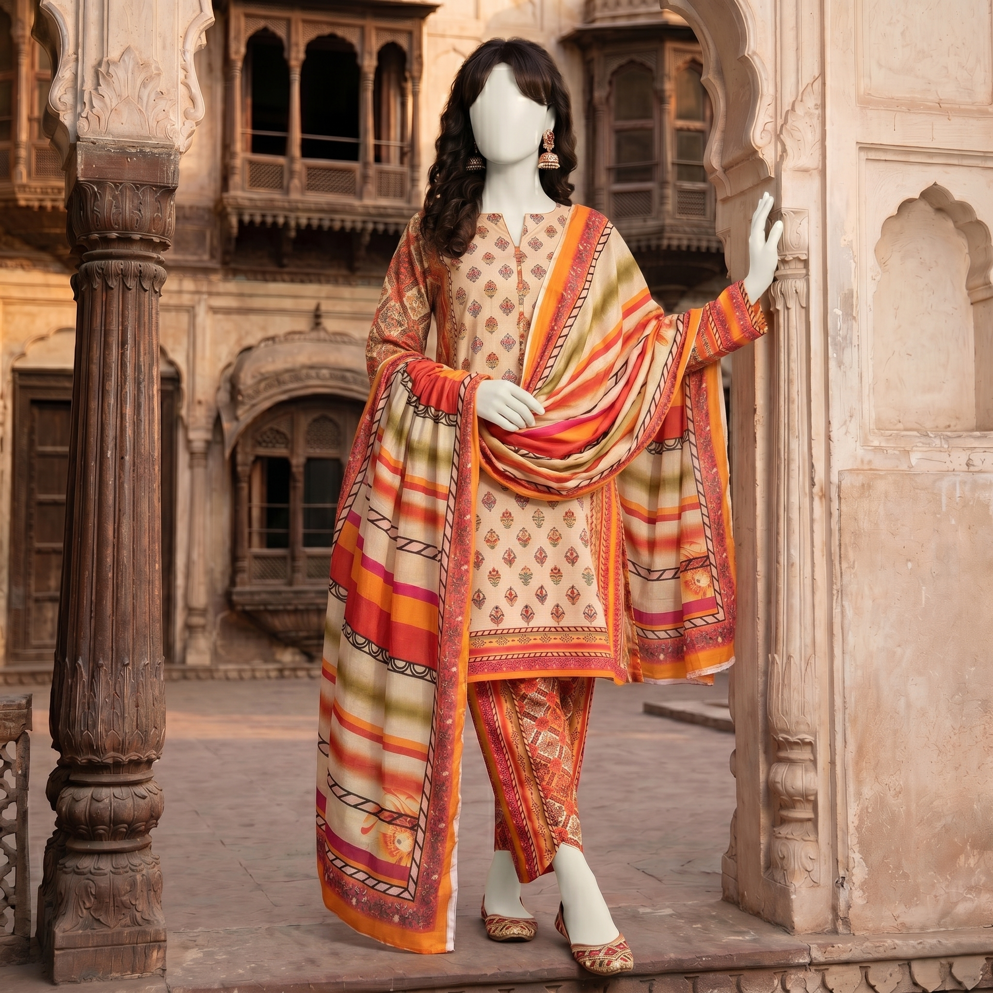 printed 3-piece unstitched lawn suit by ZH2 Store